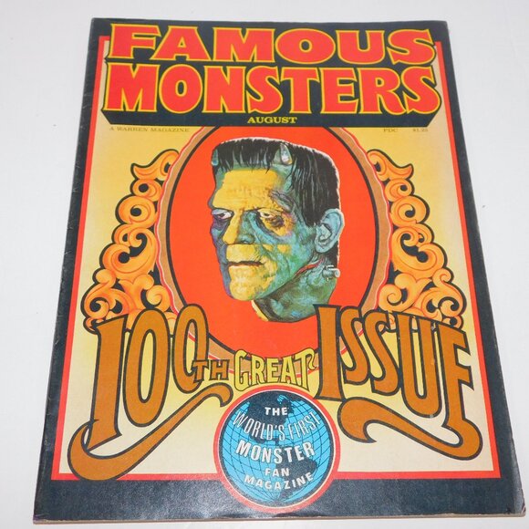 Warren Magazine Famous Monsters Of Filmland 100th Issue August 1973 Frankenstein - Picture 1 of 7